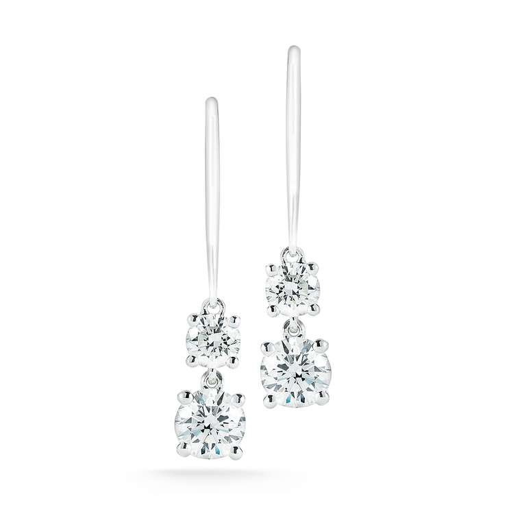 1.40ctw, Aretes de Diamantes, Corte Redondo, Oro Blanco de 14Kt — Imagen 2 de 3