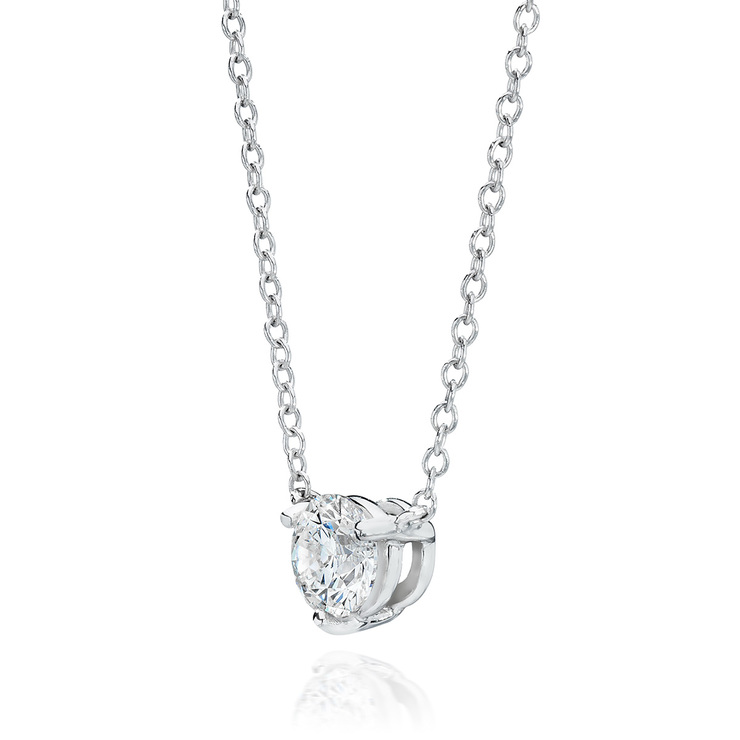 0.50ctw, Collar de Diamante Solitario, Oro Blanco de 14kt — Imagen 2 de 2