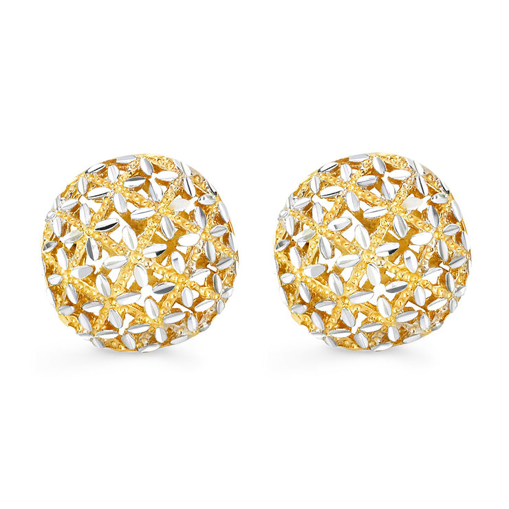 Aretes, Oros Amarillo y Blanco de 14kt — Imagen 2 de 4
