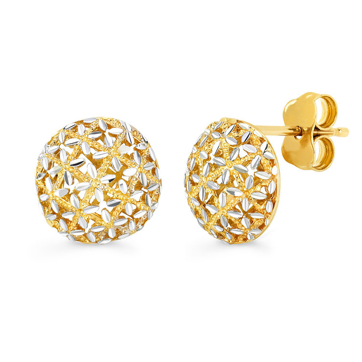 Aretes, Oros Amarillo y Blanco de 14kt — Imagen 1 de 4