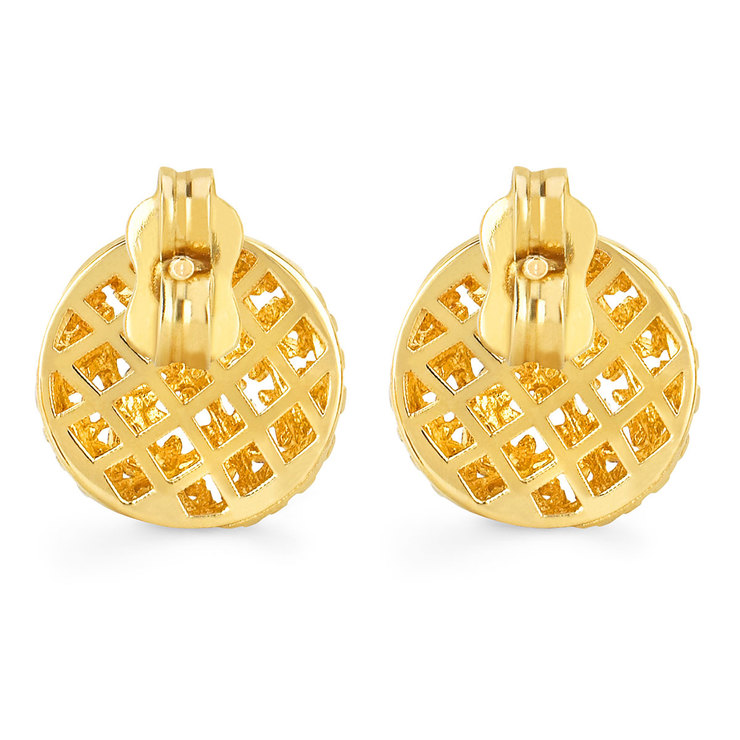 Aretes, Oros Amarillo y Blanco de 14kt — Imagen 3 de 4