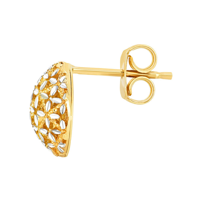 Aretes, Oros Amarillo y Blanco de 14kt — Imagen 4 de 4