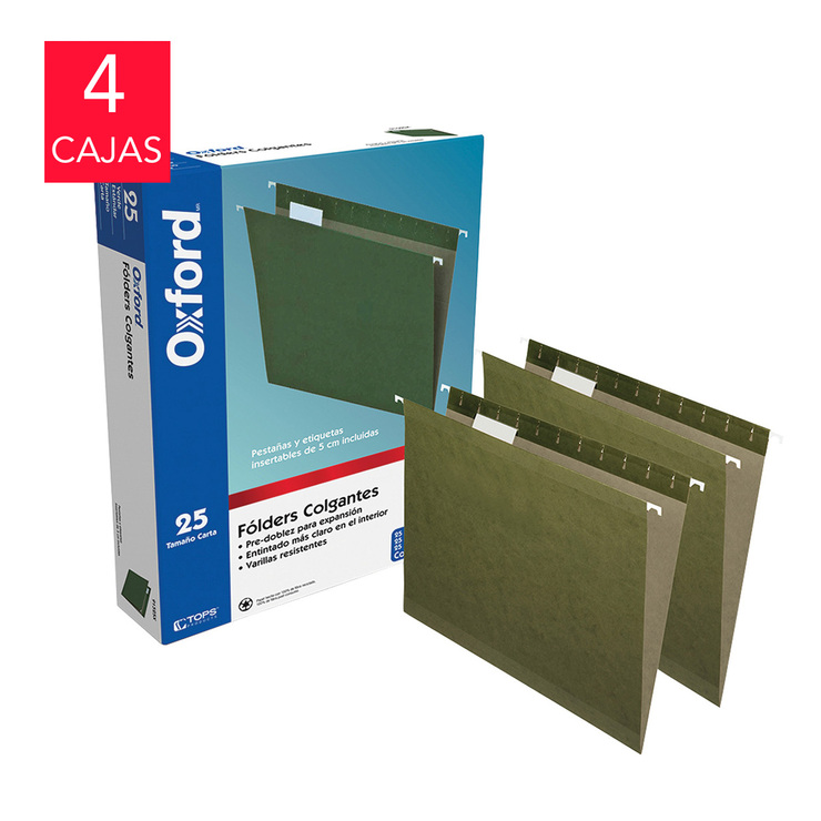 Oxford folder colgante reciclado tamaño carta color verde