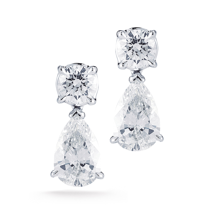 2.00ctw, Aretes de Diamantes, Forma de Pera, Oro Blanco de 18kt — Imagen 2 de 2