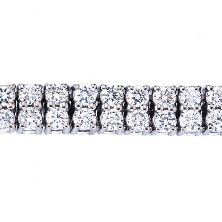 4.0ctw, Pulsera tenis de Diamantes, 17.78cm, Corte Redondo Brillante, Oro Blanco 14K — Imagen 2 de 2