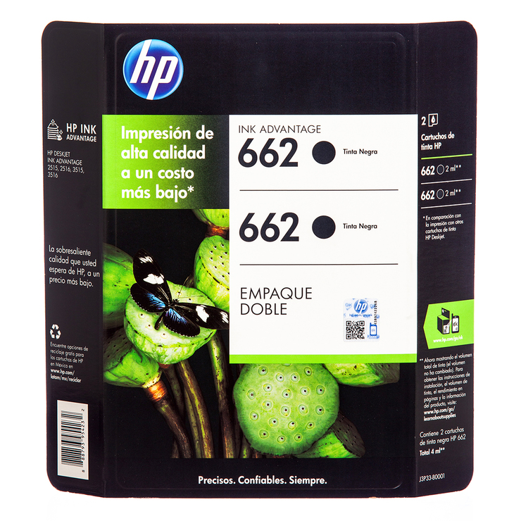 HP662 Cartucho de Tinta Negro — Imagen 1 de 3