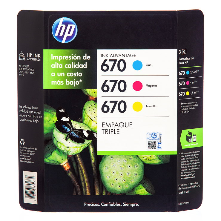 HP670 Cartucho de Tinta 3 Colores — Imagen 1 de 2