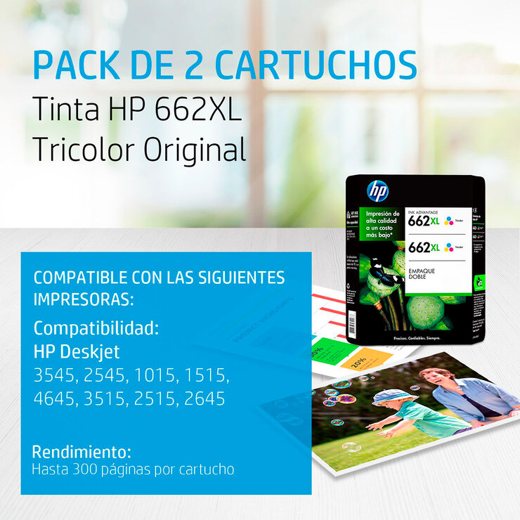 HP662 XL Cartucho de Tinta Tricolor — Imagen 4 de 4