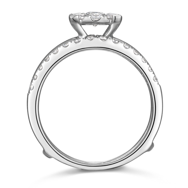Anillo, 1.00ctw Diamantes, Oro Blanco de 14Kt — Imagen 2 de 4