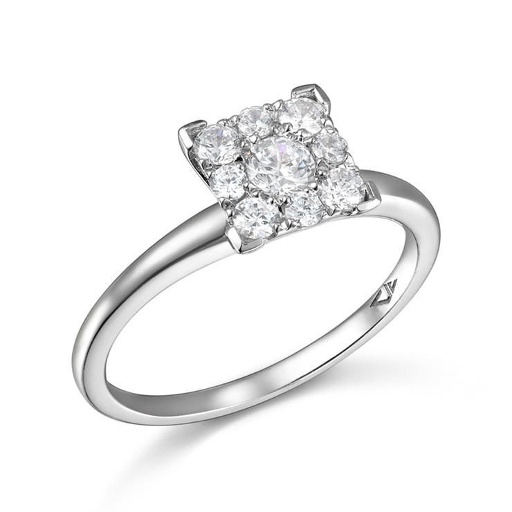Anillo, 1.00ctw Diamantes, Oro Blanco de 14Kt — Imagen 3 de 4
