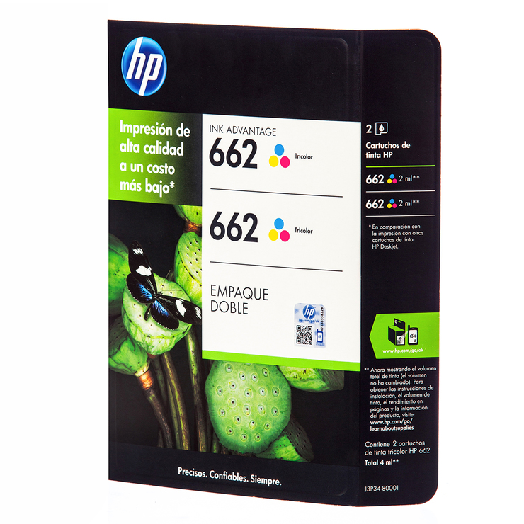 HP662 Cartucho de Tinta Tricolor — Imagen 2 de 2