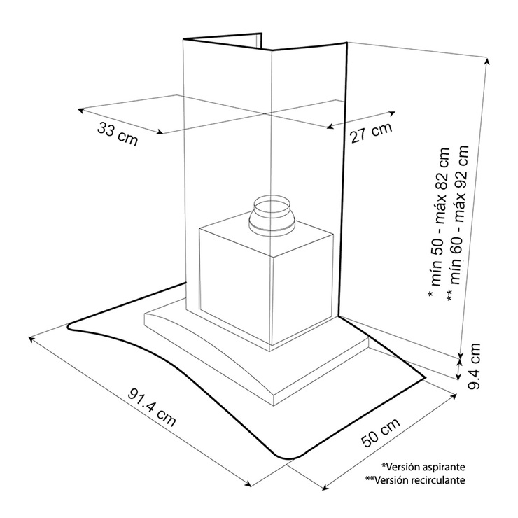 Teka campana de pared 91cm acero inoxidable — Imagen 2 de 2