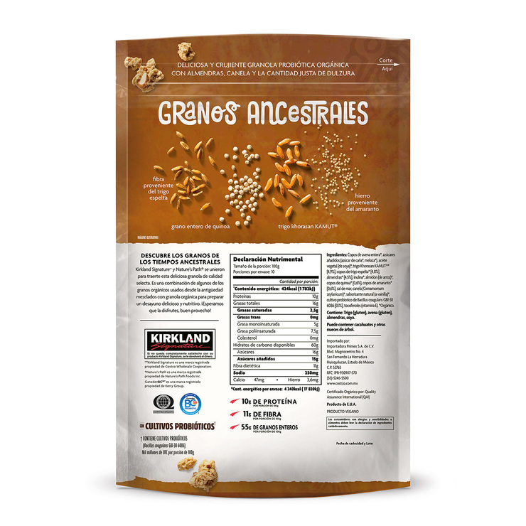  Kirkland Signature Granola Orgánica Granos Ancestrales 1 kg — Imagen 2 de 2