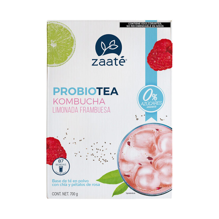 Zaaté Té Blanco Kombucha Limonada Frambuesa sin Azúcar 700 g — Imagen 2 de 3