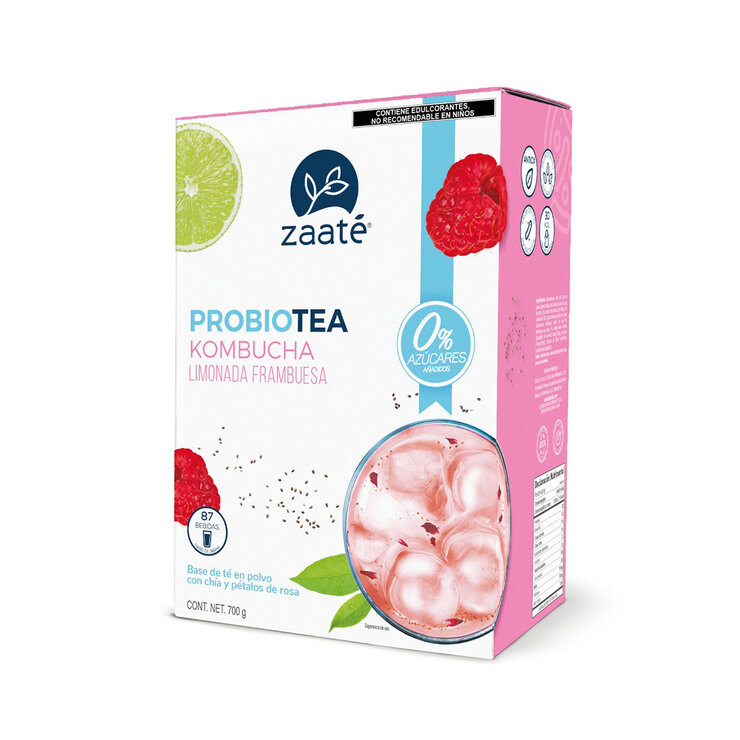 Zaaté Té Blanco Kombucha Limonada Frambuesa sin Azúcar 700 g — Imagen 3 de 3