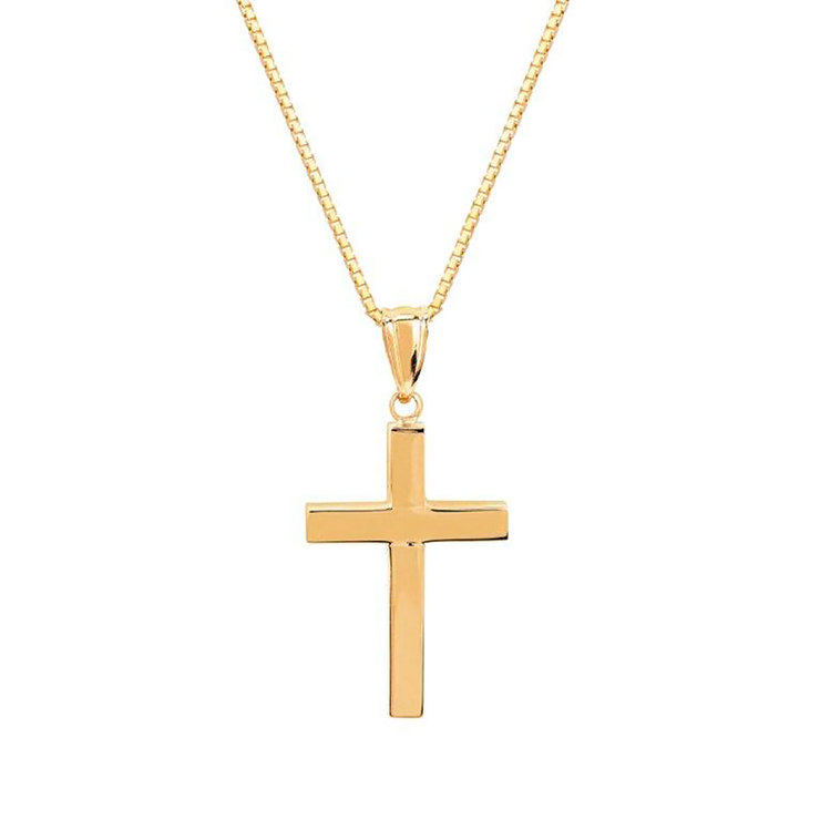 Collar con Dije de Cruz, Oro de 14K — Imagen 1 de 4