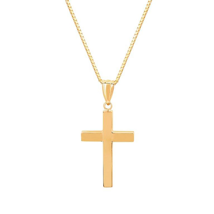 Collar con Dije de Cruz, Oro de 14K — Imagen 4 de 4