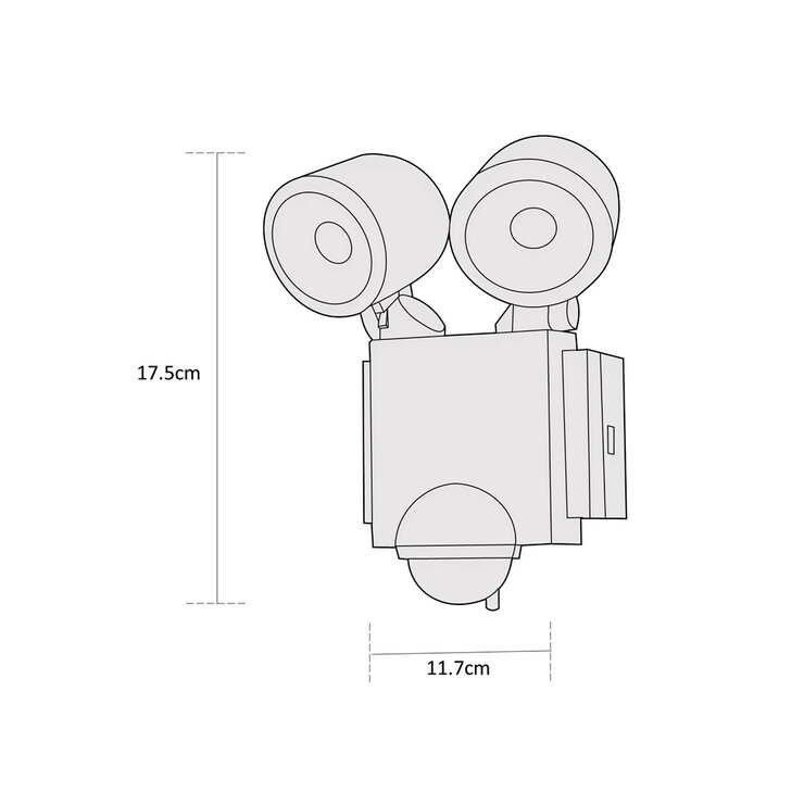 Estevez, Lámpara de Seguridad con 2 Reflectores LED y Sensor — Imagen 3 de 4