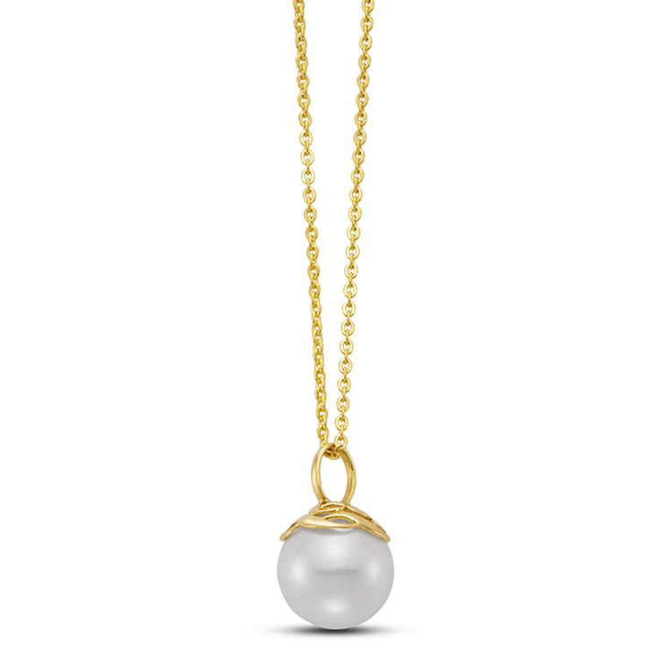 Collar de Perla, 10.5-11mm, Oro Amarillo de 14kt — Imagen 2 de 4