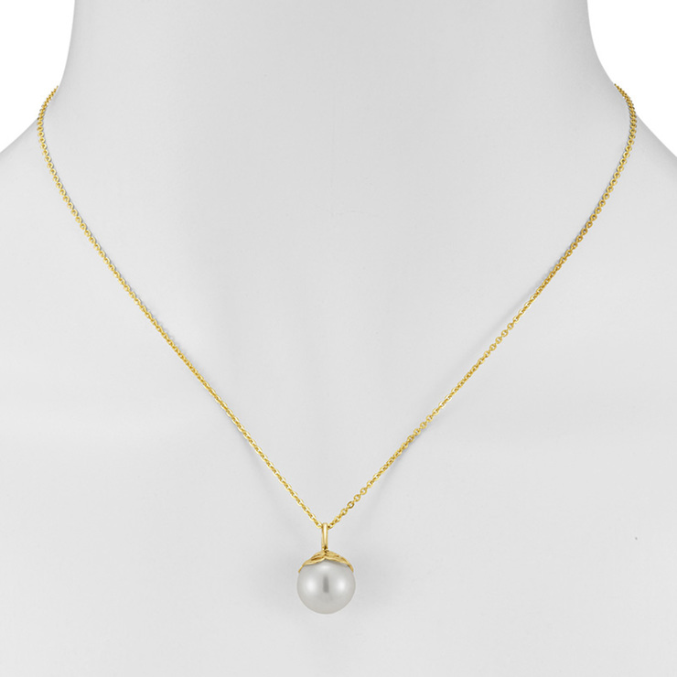 Collar de Perla, 10.5-11mm, Oro Amarillo de 14kt — Imagen 3 de 4