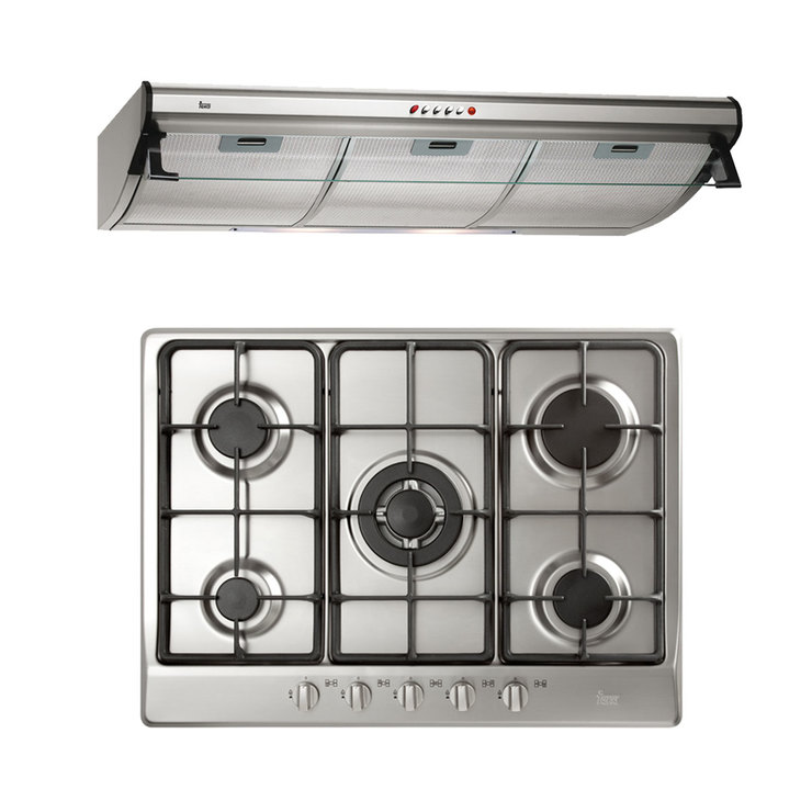 Parrilla de gas 5 quemadores 68cm + campana empotrable 80cm Teka  — Imagen 1 de 3