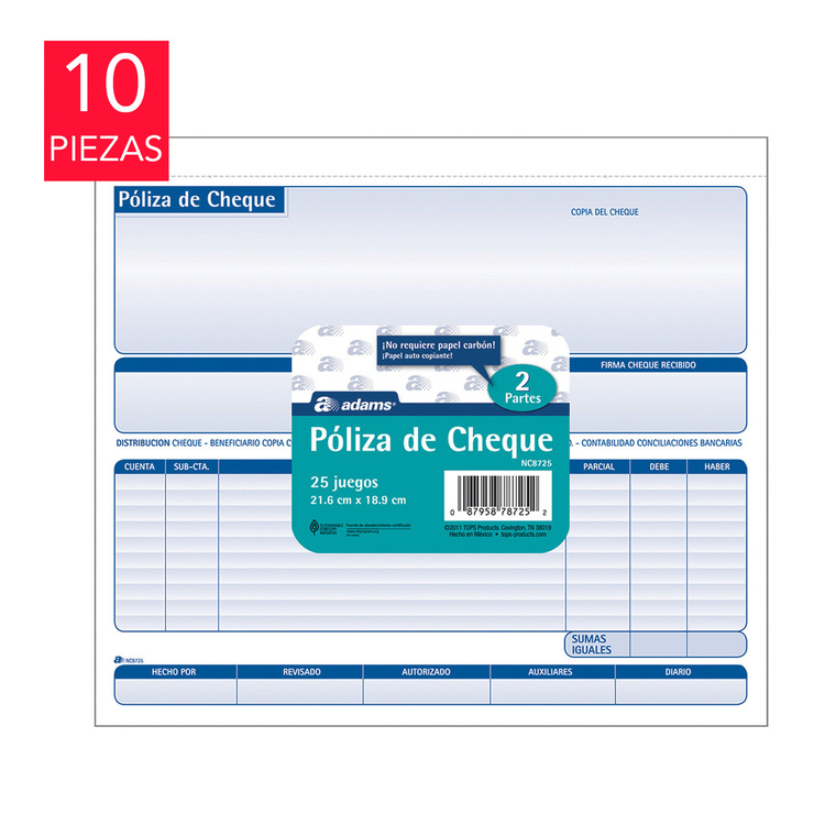 Adams poliza de cheque juego con 2 copias — Imagen 1 de 2
