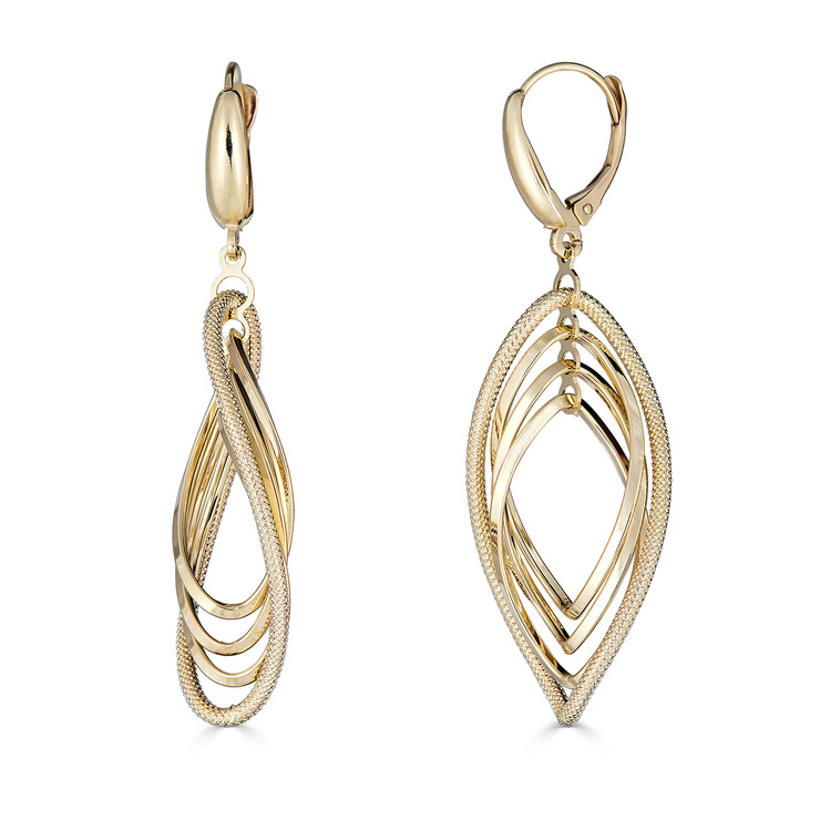 Aretes, Colgantes, Oro Italiano de 14 Kt