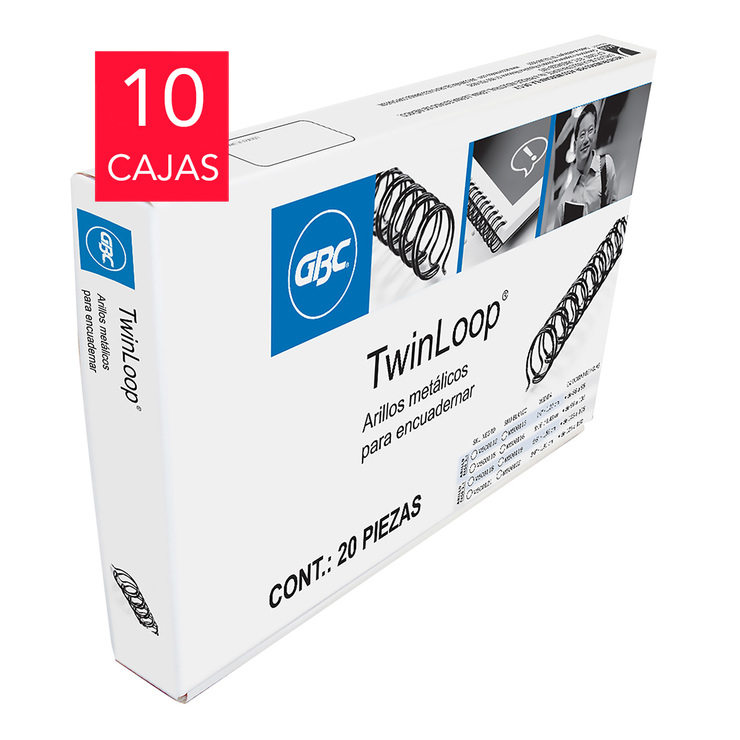 GBC Arillo Metálico 9/16" TwinLoop hasta 120 Hojas Color Negro — Imagen 1 de 2
