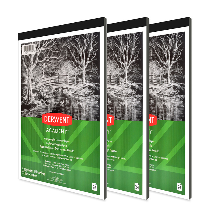 Derwent Academy Block de Papel Negro 3 Piezas — Imagen 1 de 2