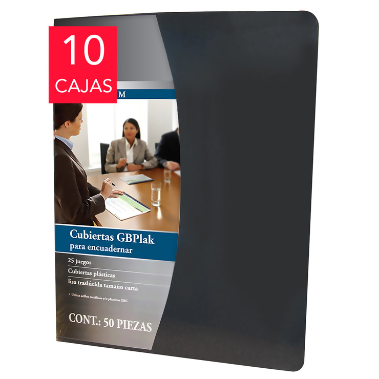 GBC Cubiertas Plásticas para Encuadernar Lisa Traslúcida Tamaño Carta  Color Negro — Imagen 1 de 2