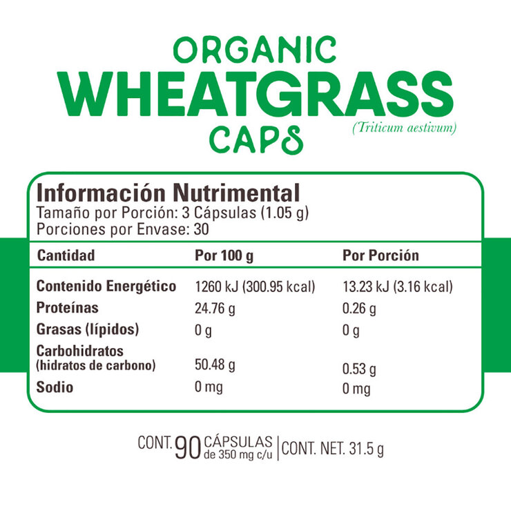 Organic Side Wheatgrass 90 Cápsulas — Imagen 2 de 2