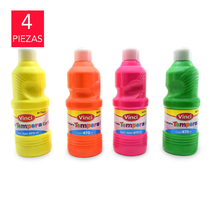 Vinci tempera de colores fluorescentes