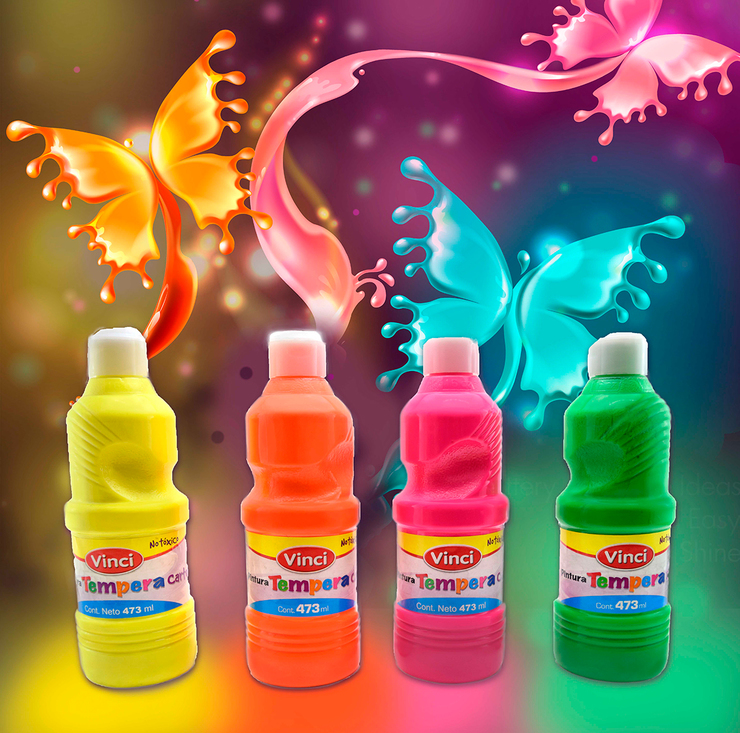 Vinci tempera de colores fluorescentes — Imagen 2 de 3