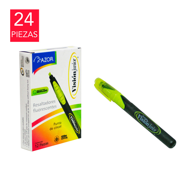 Azor Vision resaltador punta cincel amarillo — Imagen 1 de 2
