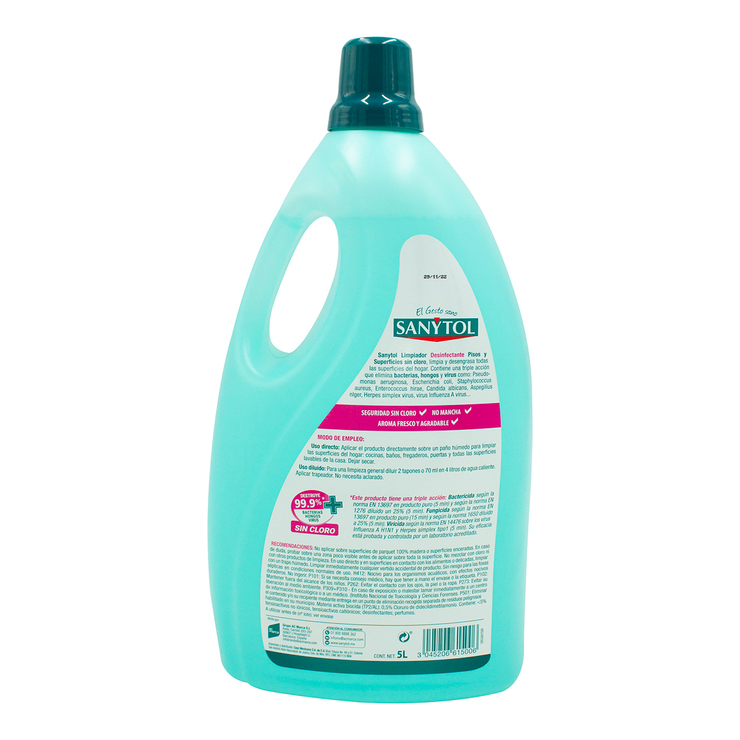 Sanytol Limpiador Desinfectante para Pisos y Superficies 5 l — Imagen 3 de 4