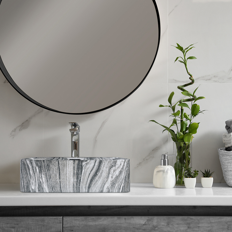 Moorefield, Lavabo de Baño de Cerámica Veteada Colombe  — Imagen 1 de 4