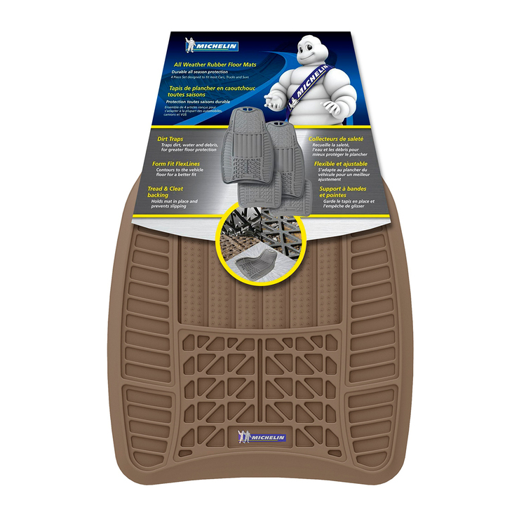 Michelin, Tapetes de Hule Café para Automóvil, 4 piezas — Imagen 1 de 2