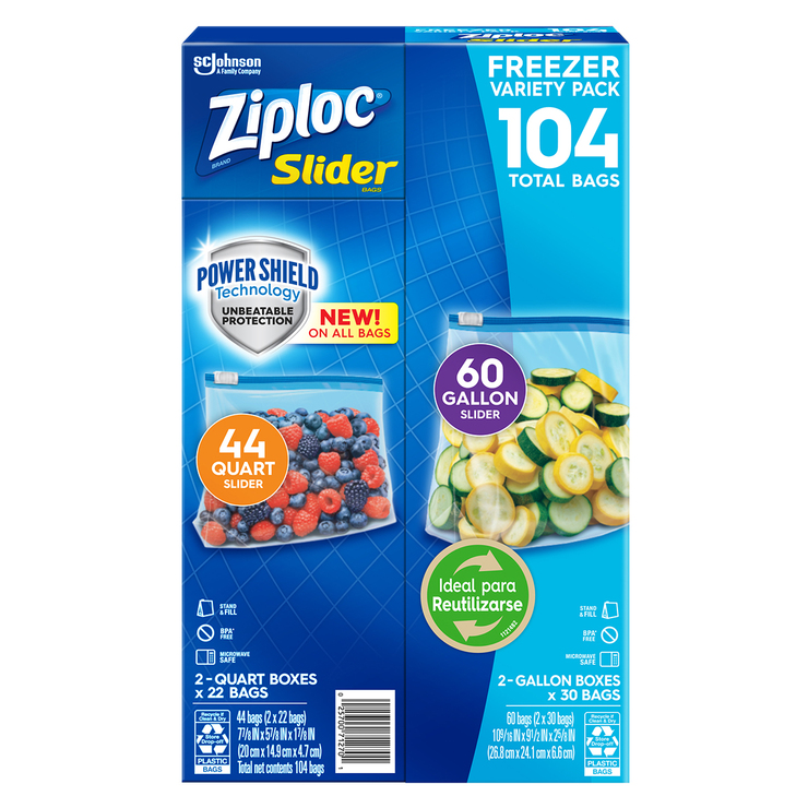 Ziploc Bolsas para Congelar con Cierre Slider 104 pzas — Imagen 1 de 4