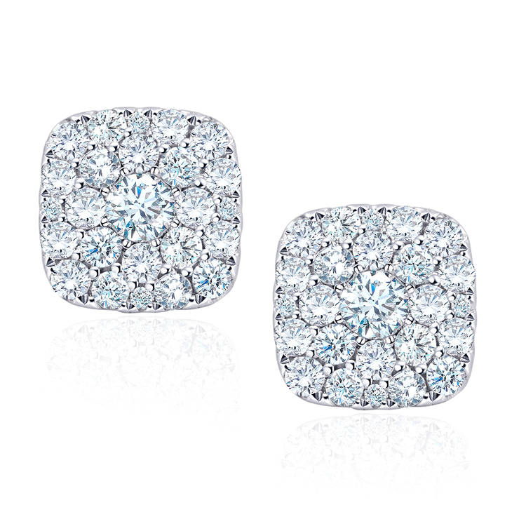 Aretes, 0.85ctw Diamantes, Oro Blanco de 14kt — Imagen 4 de 4