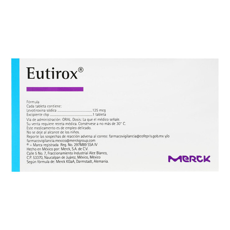 Eutirox 125 mcg Oral 50 Tabletas — Imagen 2 de 3