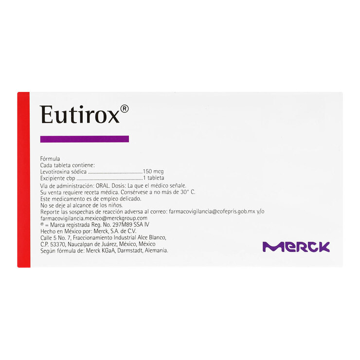 Eutirox 150 mcg Oral 50 Tabletas — Imagen 2 de 2