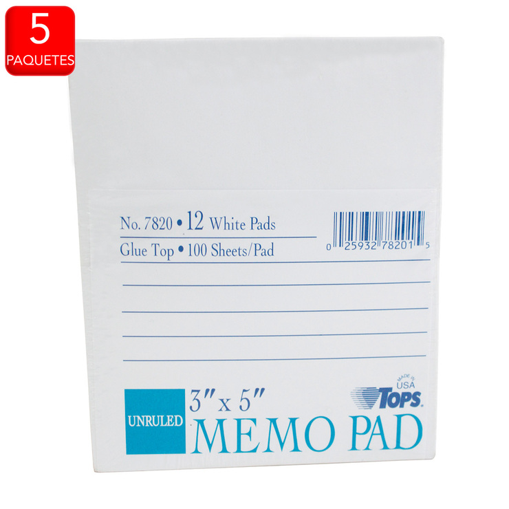 Tops block de notas 7.6 x 12.7cm blanco — Imagen 2 de 3
