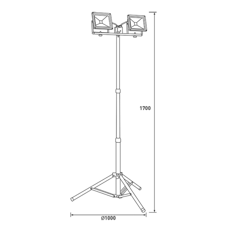 Luceco, Lámpara de Trabajo LED con Tripié y Doble Cabezal - 20W — Imagen 3 de 3