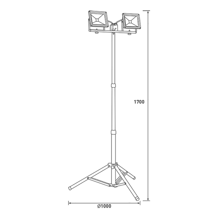 Luceco, Lámpara de Trabajo LED con Tripié y Doble Cabezal - 30W — Imagen 3 de 3