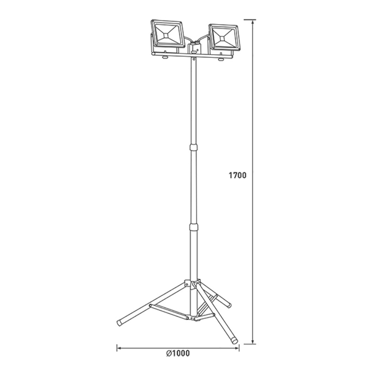 Luceco, Lámpara de Trabajo LED con Tripié y Doble Cabezal - 50W — Imagen 2 de 3