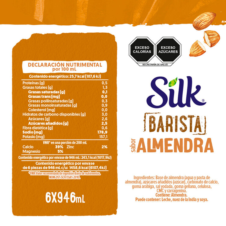 Silk Bebida de Almendra 6 pzas de 946 ml — Imagen 2 de 2