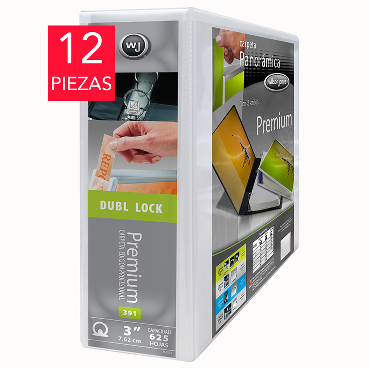 Wilson Jones Carpeta de 3 Pulgadas con 3 Arillos en O Premium Color Blanco — Imagen 1 de 3