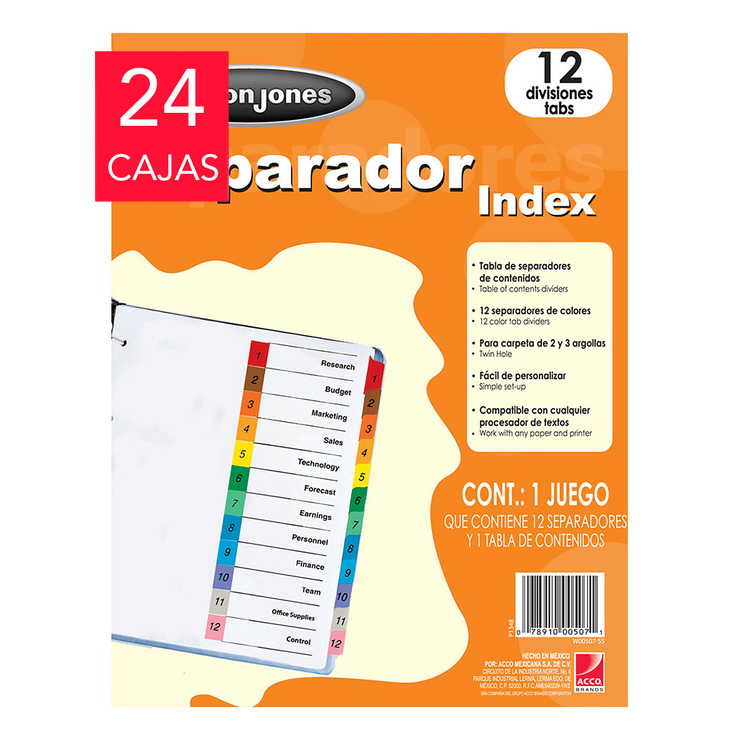 Wilson Jones Separadores 12 Divisiones Formato Vertical — Imagen 1 de 2