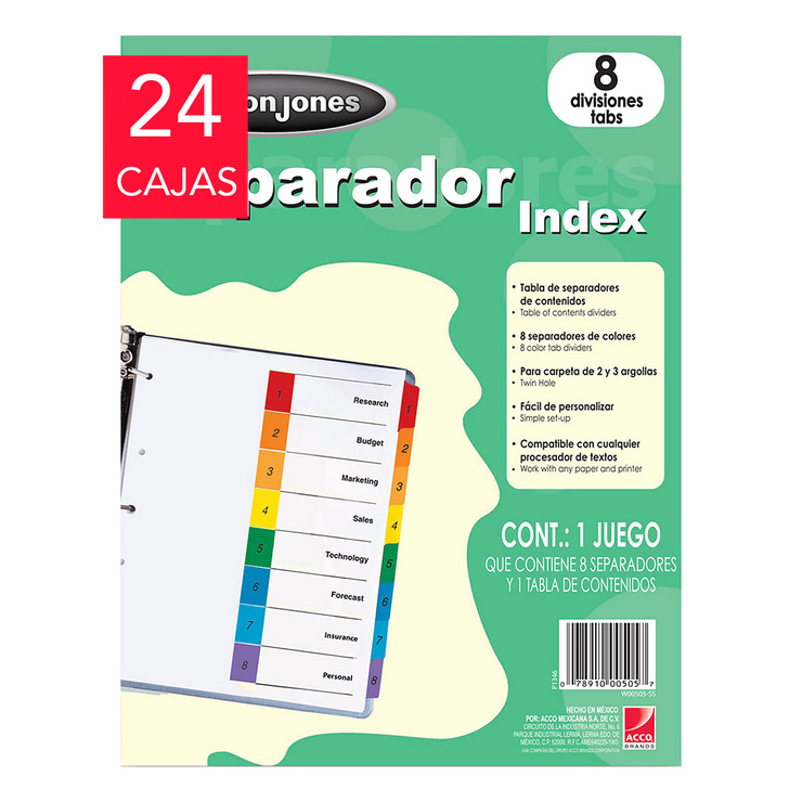 Wilson Jones Separadores 8 Divisiones Formato Vertical — Imagen 1 de 2