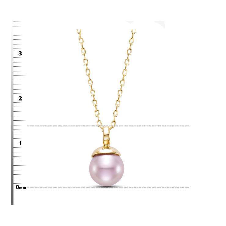 Dije de Perla con Cadena, Oro Amarillo, 14kt  — Imagen 3 de 4